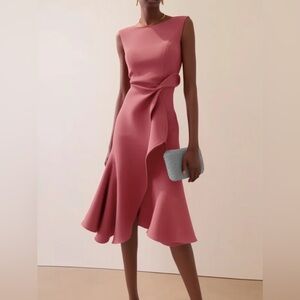 Sleeveless Midi Elegant A-line Dress with Waist Twist for Day-to-Night